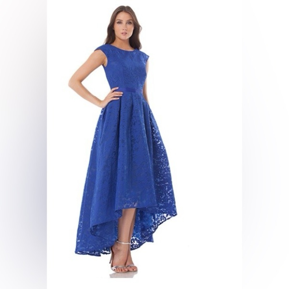 JS Collections Sapphire Womens High Low Prom/Wedding Guest Lace Gown Size 2